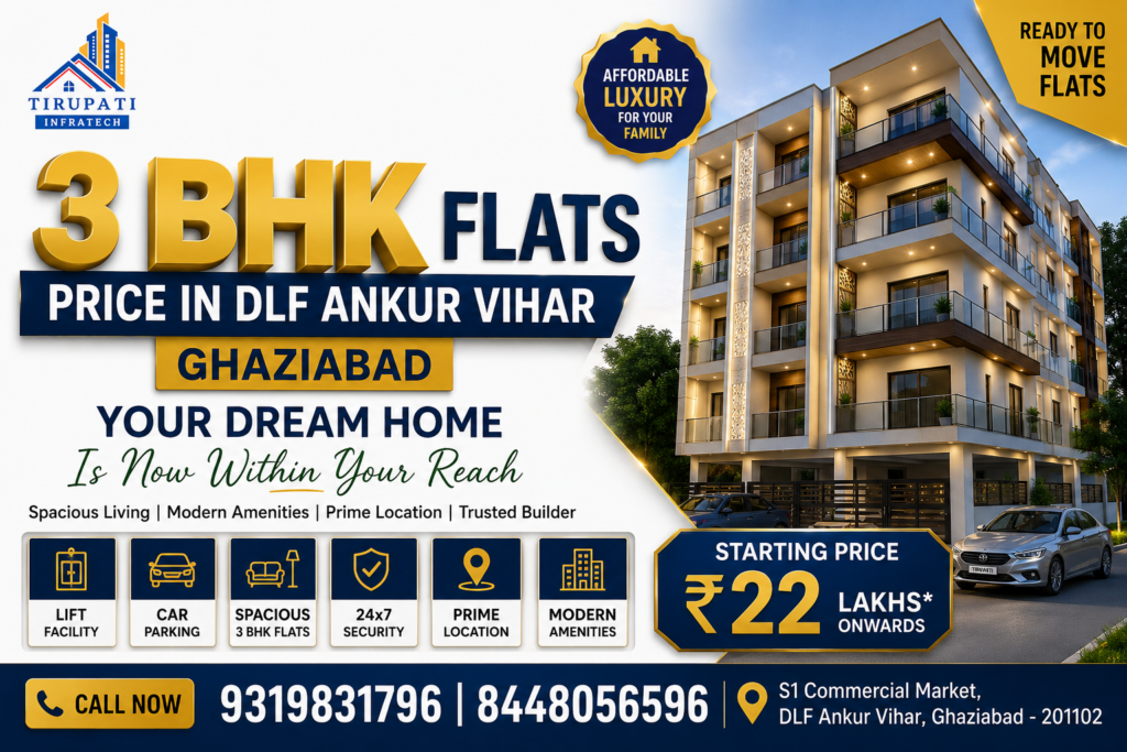 3BHK Price in DLF Ankur Vihar Ghaziabad