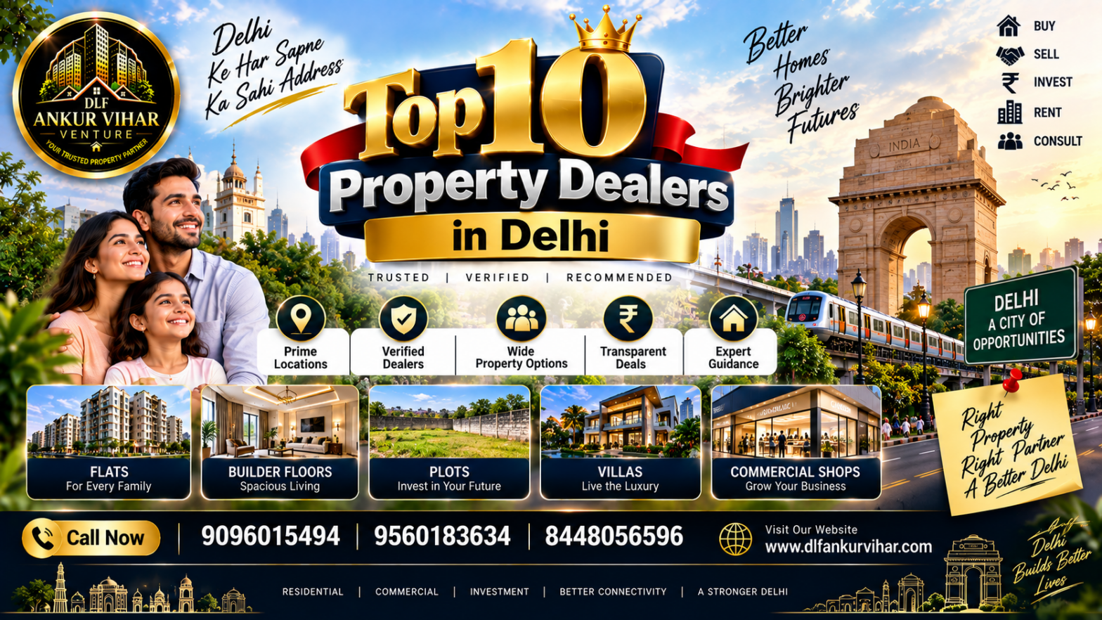 Top 10 Property Dealers in Delhi - List | review | Contact | Location